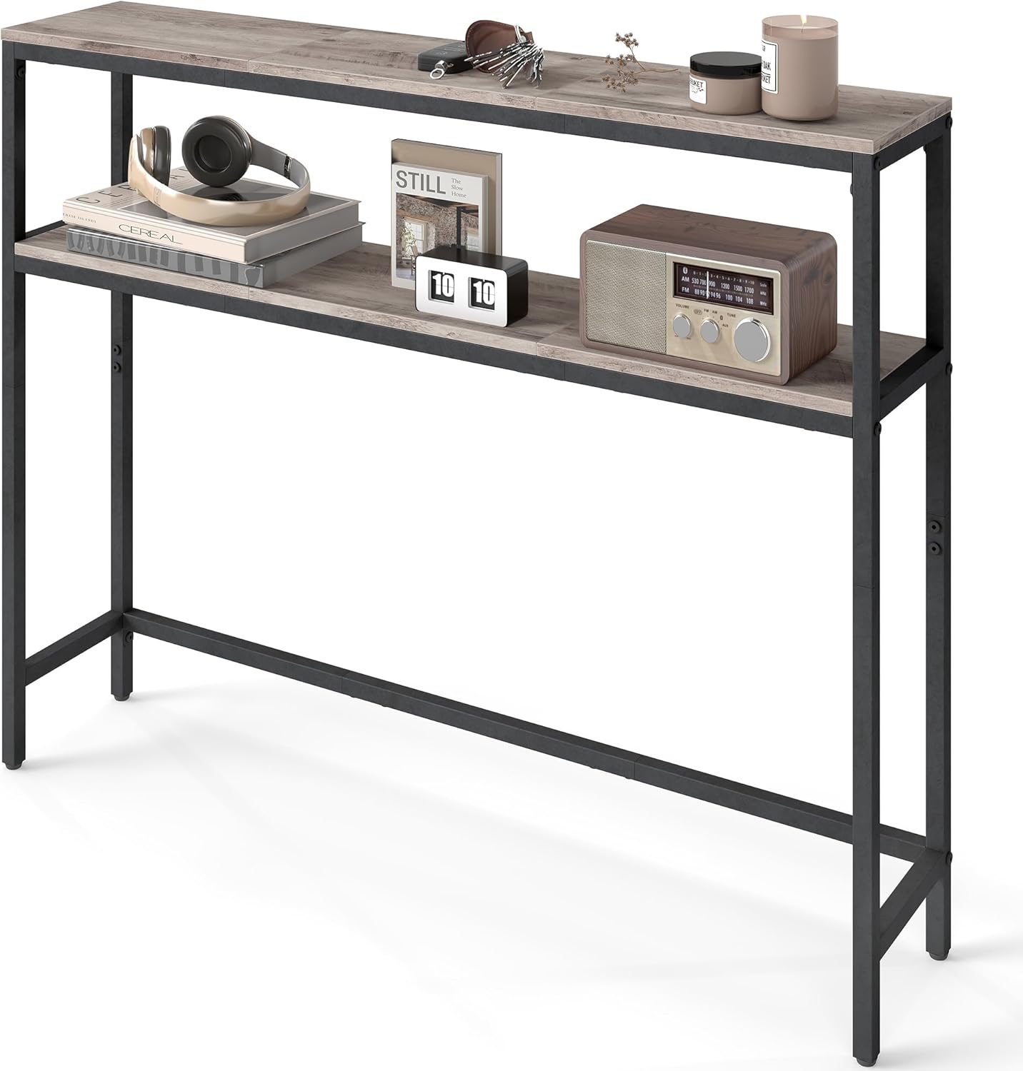 VASAGLE Console Table - Stylish 2-Tier Narrow Sofa Table