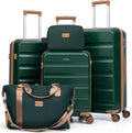 Luggage Sets 5 Piece Green ABS Hard Case Set - 20/24/28 in
