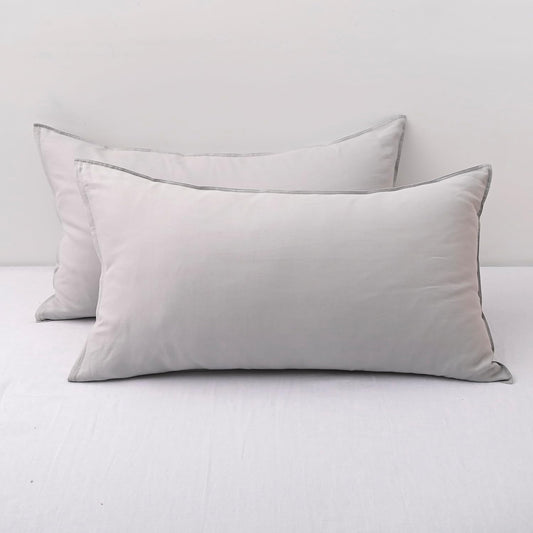 CHUFFED Linen Pillowcases 2 Pack for Standard and Queen Pillows