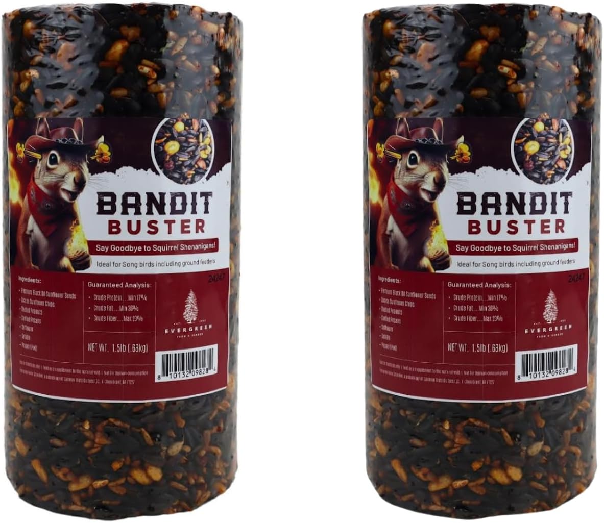 Birdseed Cylinders for Wild Birds - Squirrel Deterrent 2pc