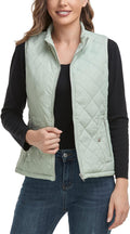 Women's Quilted Vest Lightweight Zip Stand Collar - Layering Essential