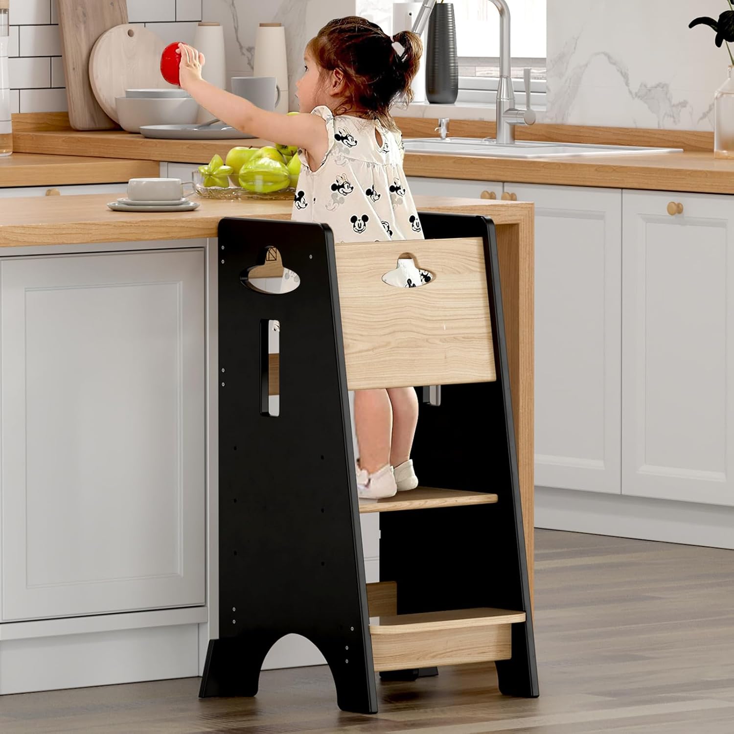 COSYLAND Toddler Standing Tower - Adjustable Height Kitchen Stool