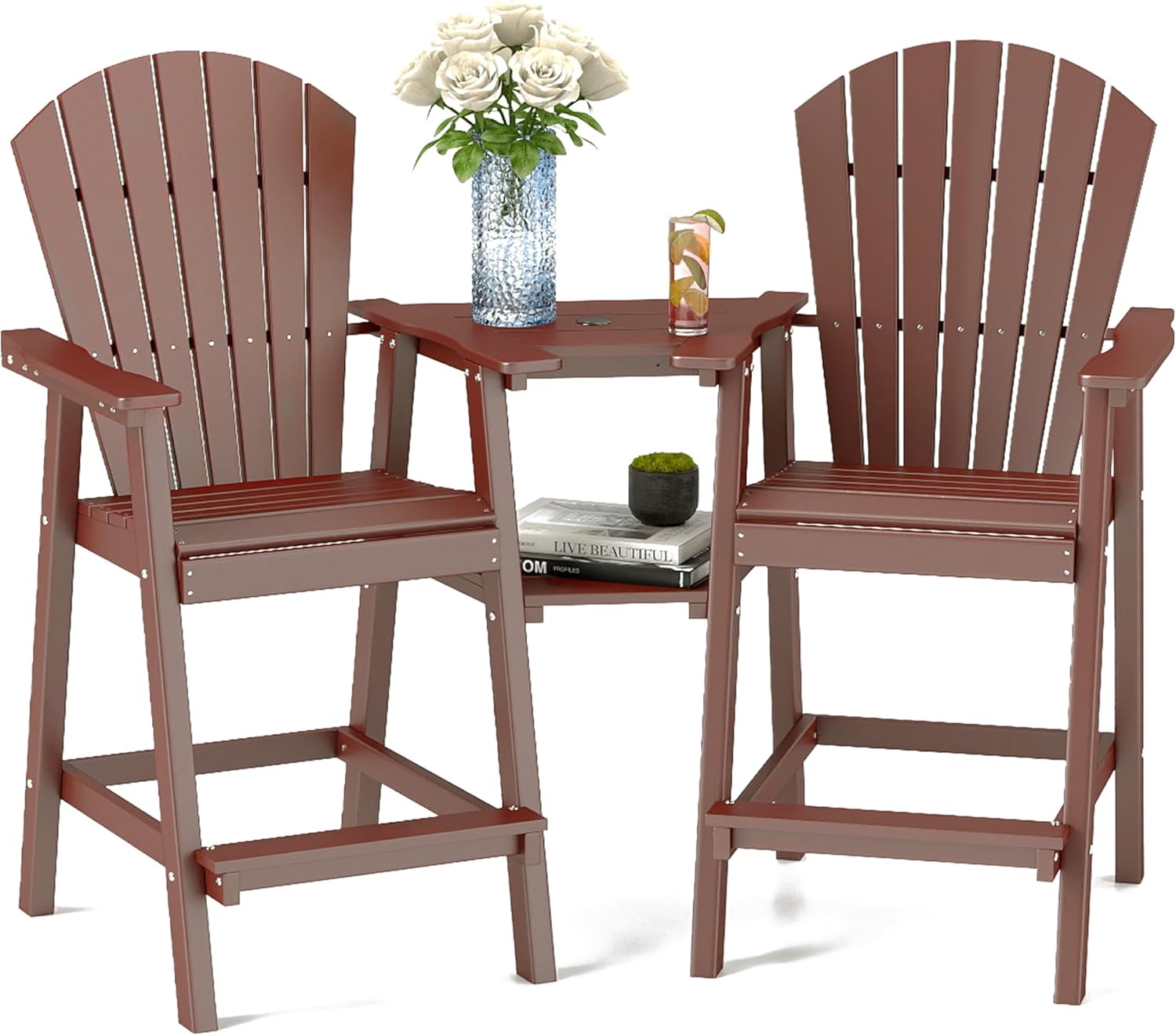 FOOWIN Tall Adirondack Chair Set of 2 for Outdoor Relaxation