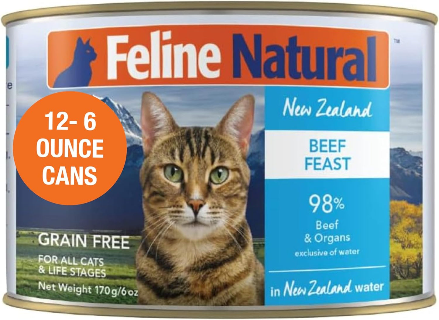 Feline Natural High-Meat Grain Free Wet Cat Food Beef Feast 12 Pack