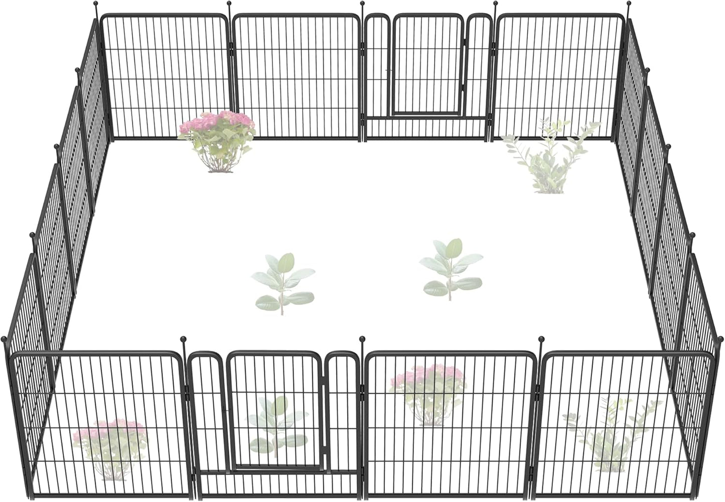 FXW Garden Fence Outdoor Heavy Duty Metal Barrier for Pets