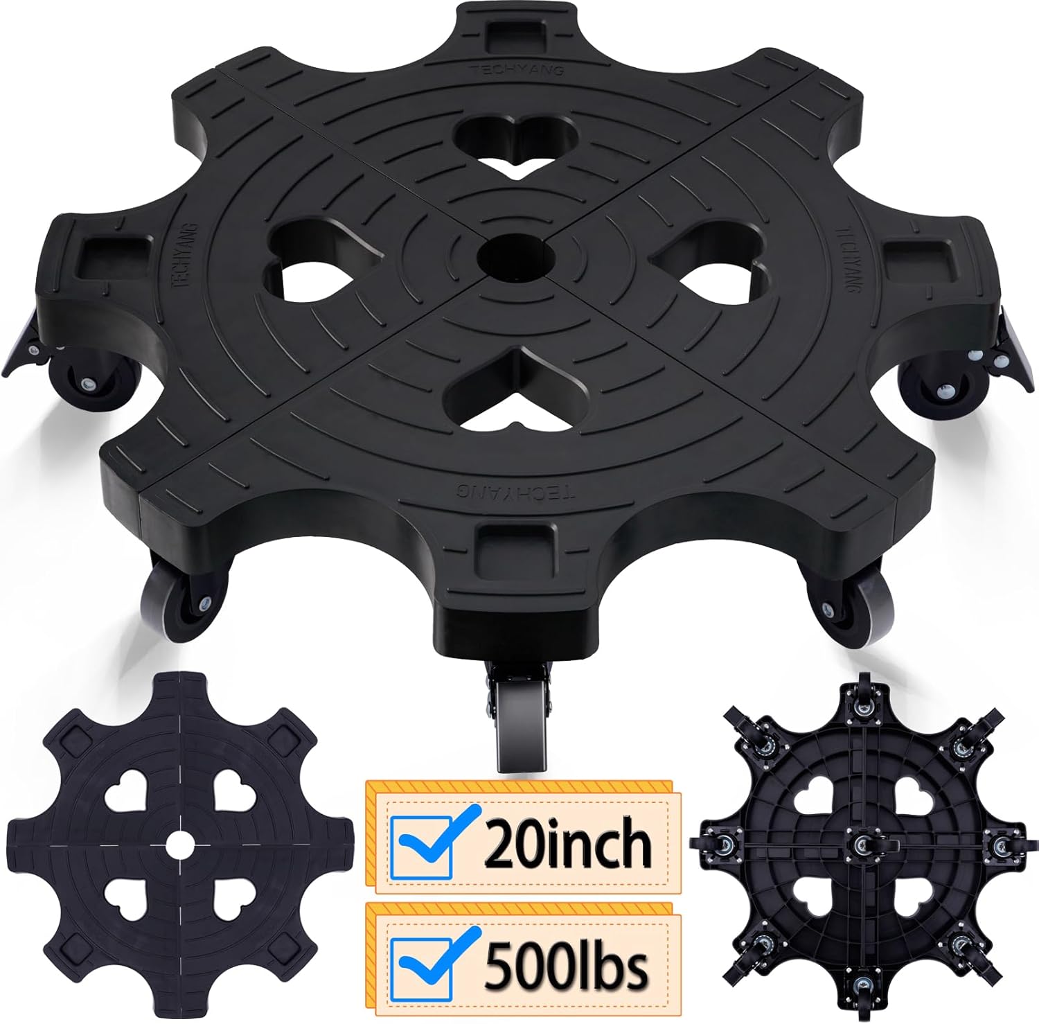 20 Inch Heavy Duty Plant Caddy With Wheels for Easy Mobility