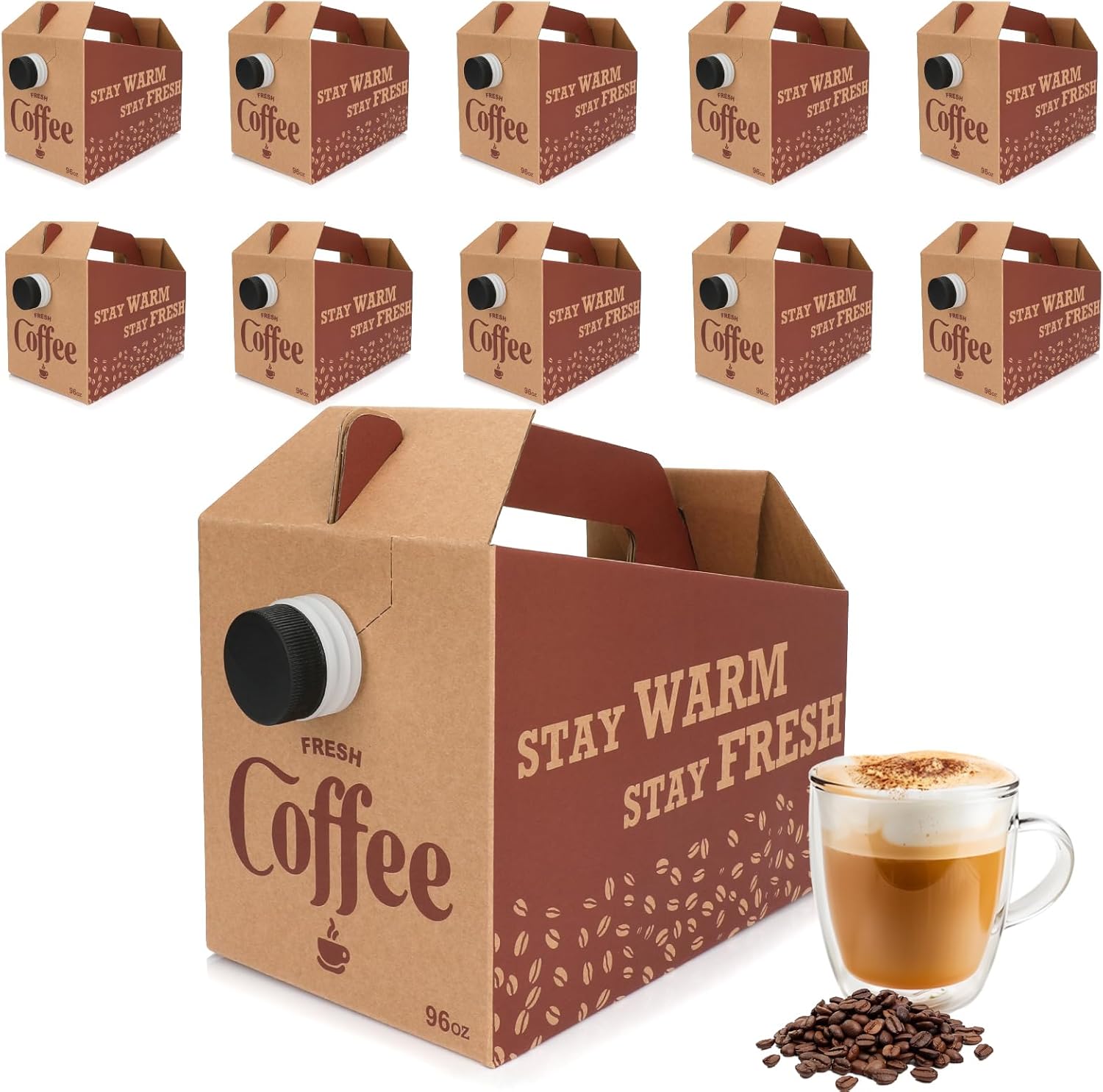 10 Pack Disposable Coffee Box Dispensers for Hot Beverages