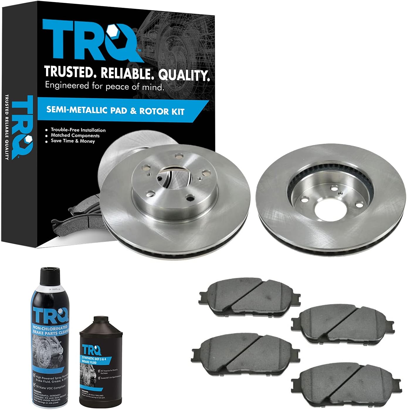 TRQ Front Brake Pad & Rotor Kit for 2005-2015 Toyota Tacoma