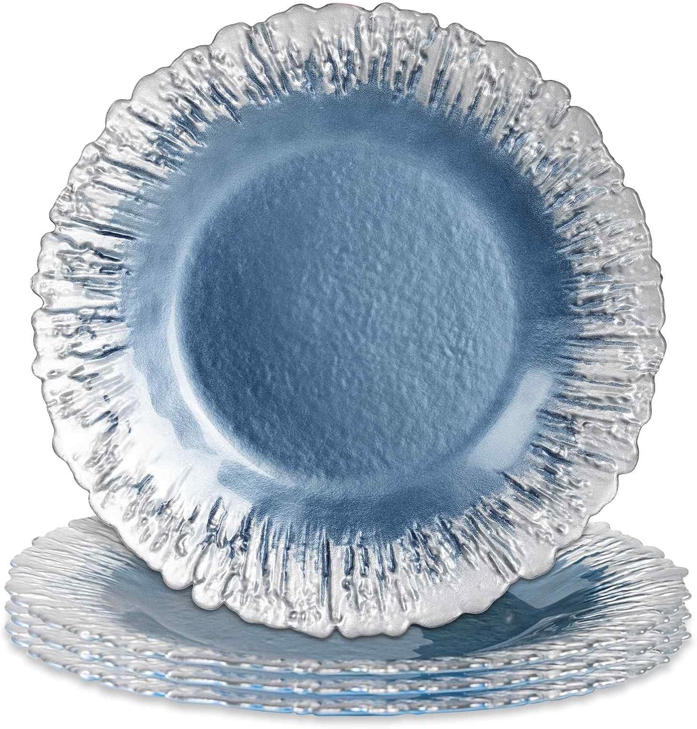 Blue Glass Chargers for Elegant Dining - Set of 4
