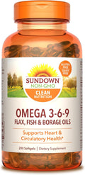 Sundown Omega 3 6 9 Softgels - Heart & Circulatory Support