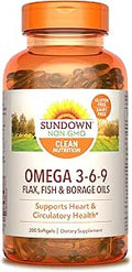 Sundown Triple Omega 3-6-9 Softgels - Heart & Circulation Support