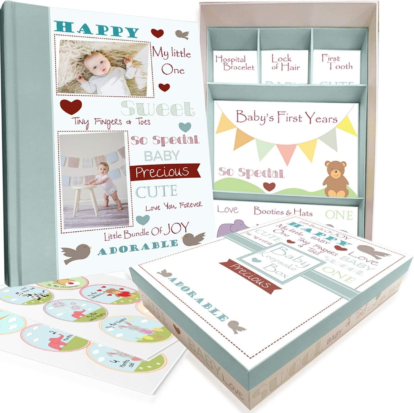 Baby Memory Book with Keepsake Box for Precious Memories