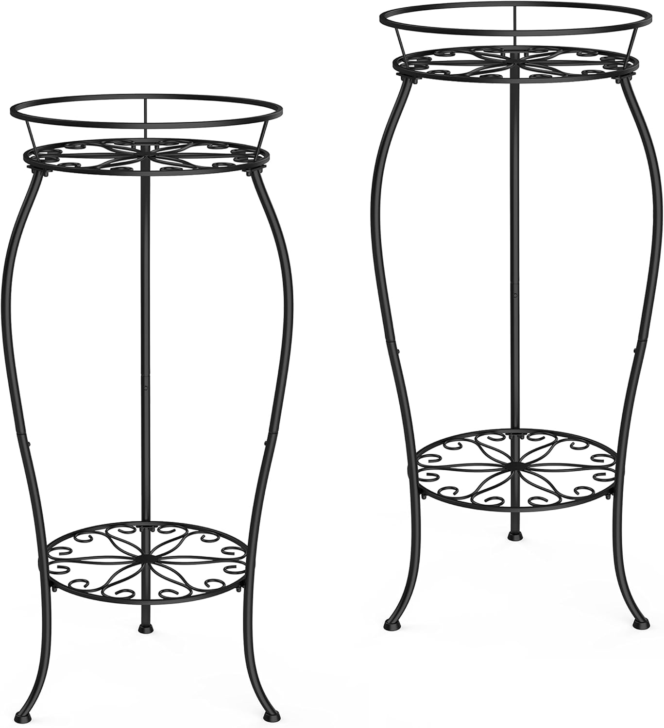 Tall Metal Plant Stands for Indoor Outdoor Use - 2 Pack