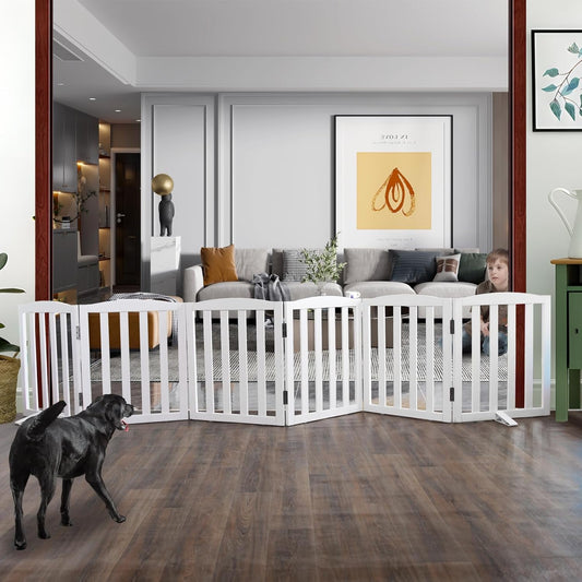 ZJSF Foldable Freestanding Indoor Dog Gate for Home Use