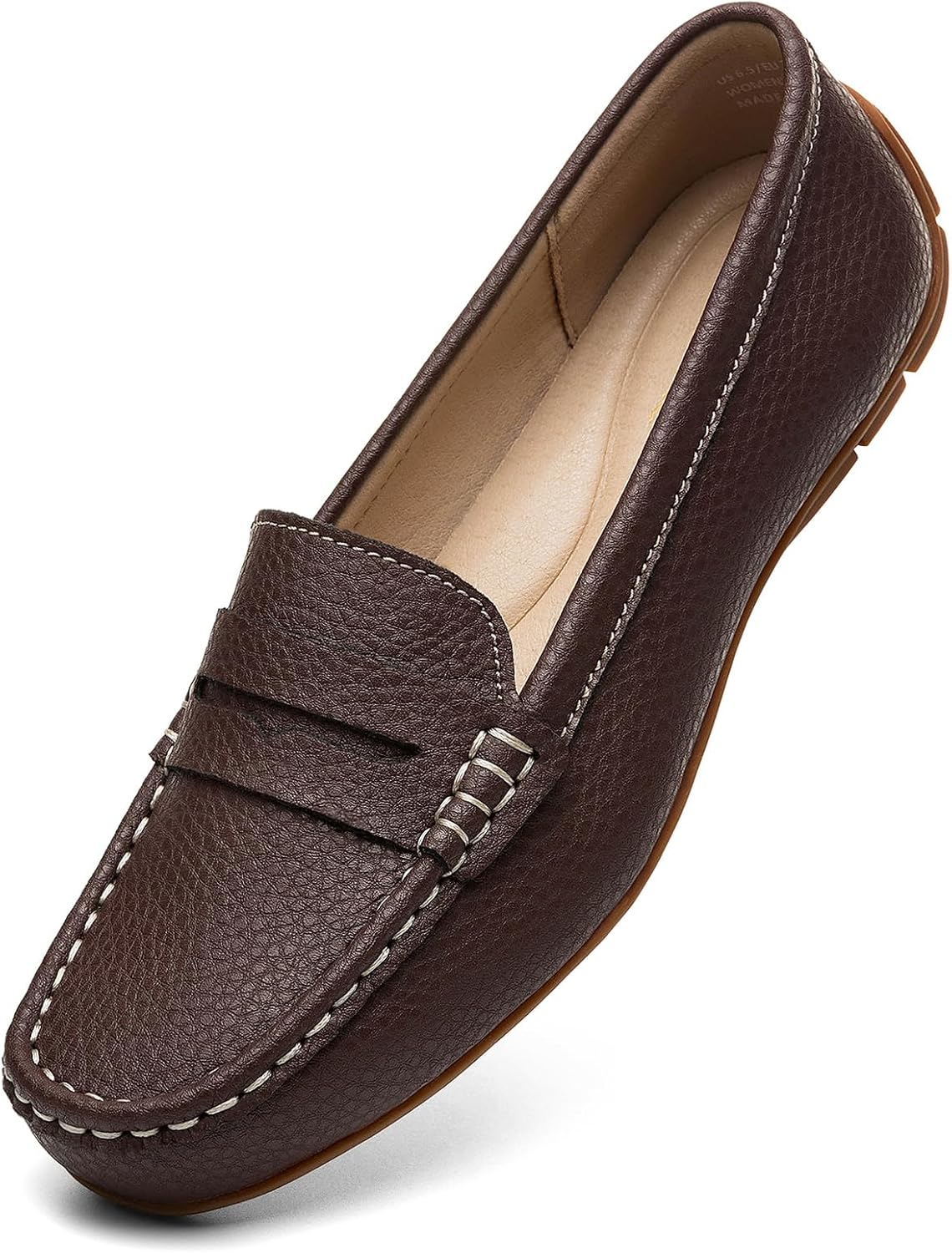 Women's Comfortable Lightweight Leather Penny Loafers for Work