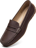 Women's Comfortable Lightweight Leather Penny Loafers (Style XN1P)