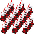 BBTO 60 Pieces Plush Cuff Christmas Mini Stockings for Decor