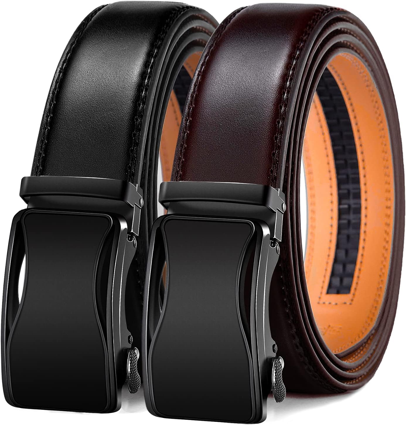 KEMISANT Mens Ratchet Belt - Adjustable Sliding Dress Belt