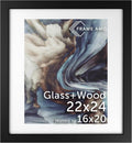 Frame Amo 22x24 Black Solid Wood Poster Frame with White Mat - Gallery