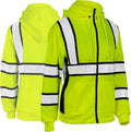 Women Hi Vis Hoodie Reflective ANSI Class 3 Safety Fleece Jacket