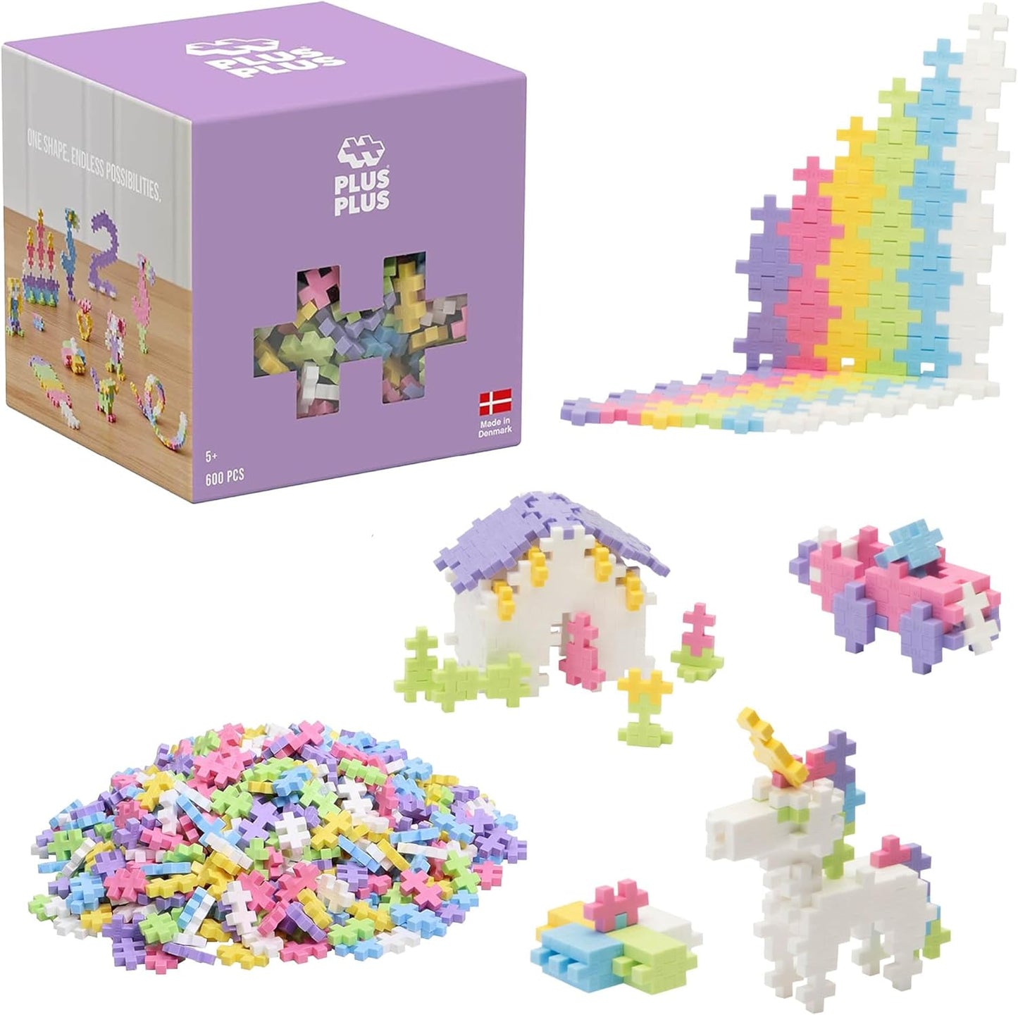 PLUS PLUS 600 Piece Interlocking Building Blocks for Kids Fun