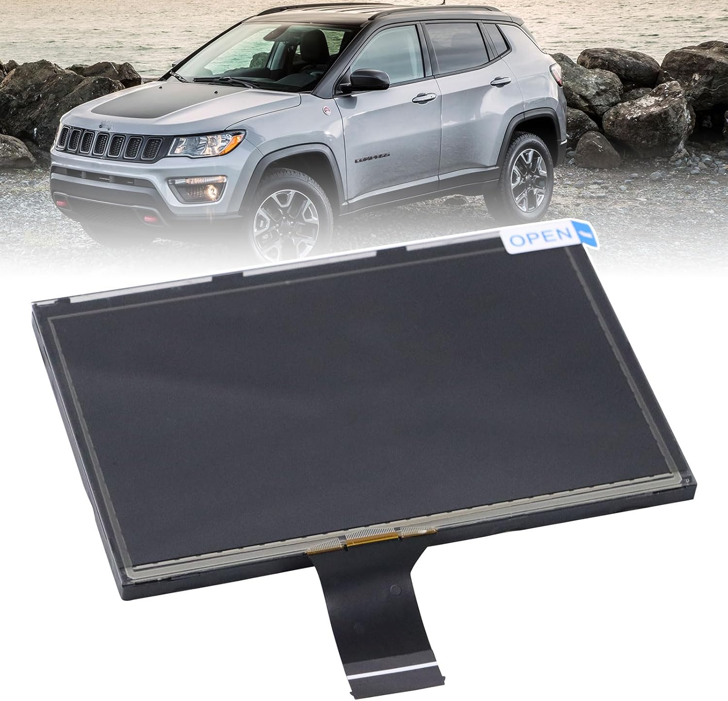 7 Inch Touch Screen Digitizer LCD Monitor for Jeep Compass 2017-2020