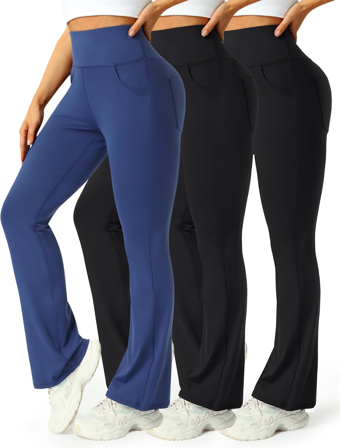 3 Packs Womens High Waist Flare Pants for Comfort and Style