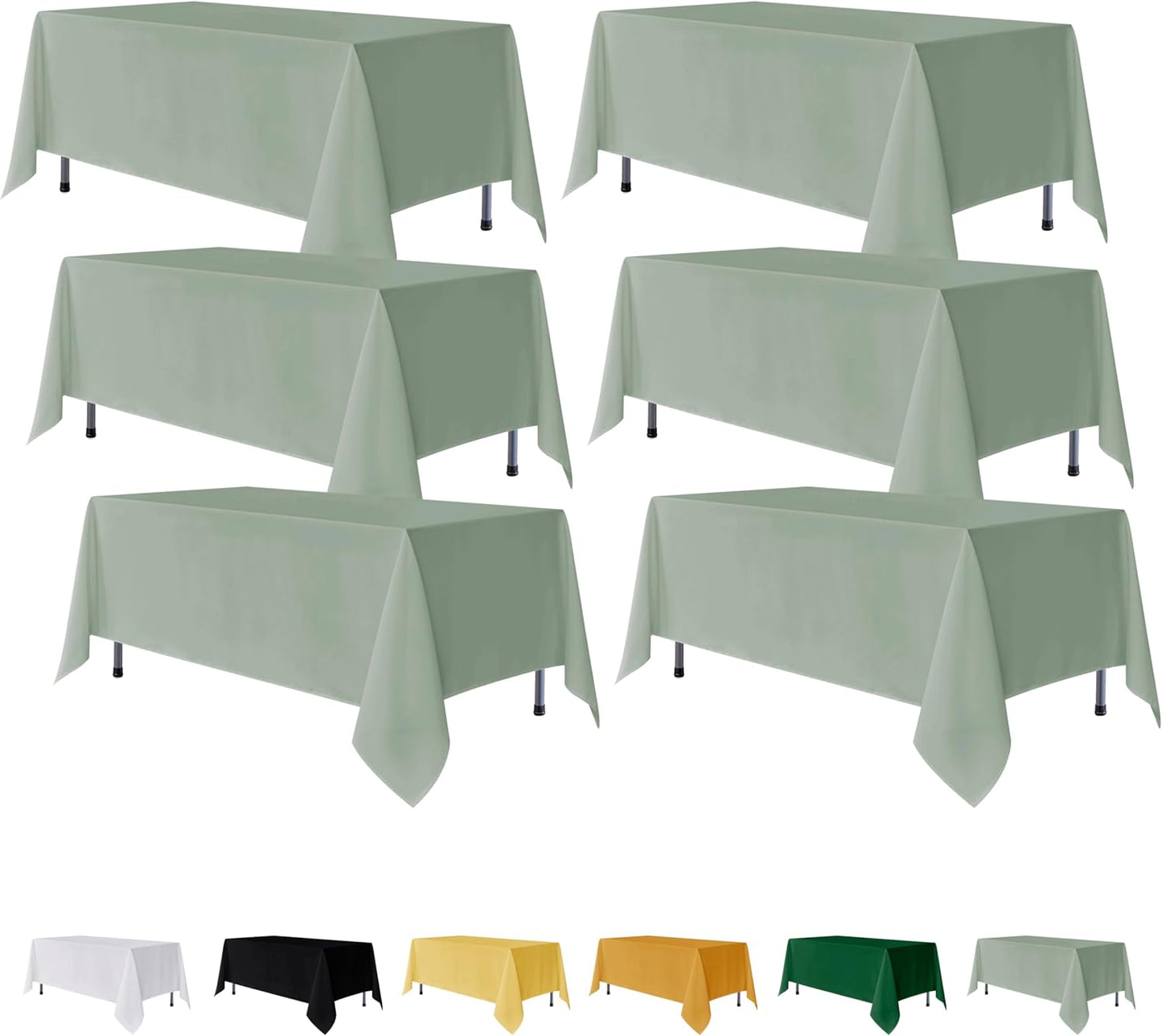 Fitable 6 Pack Sage Green Tablecloths for Elegant Events