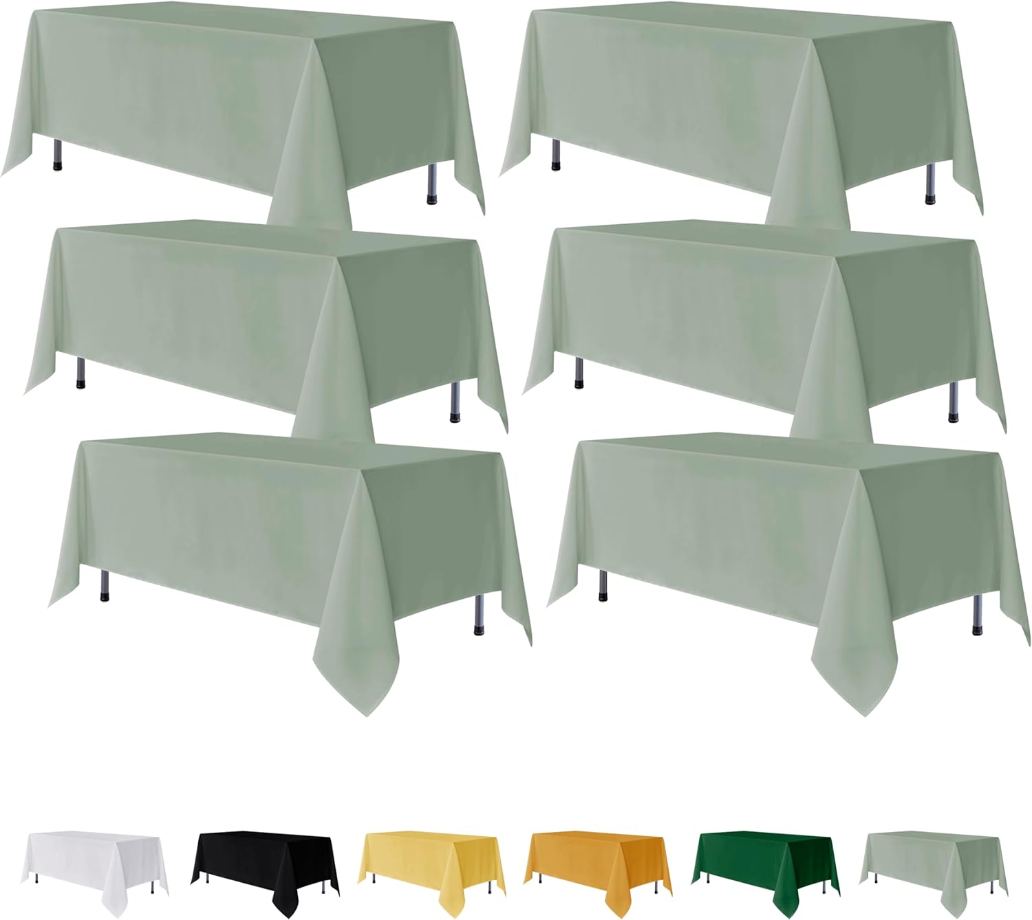 Fitable 6 Pack Sage Green Tablecloths for Elegant Events