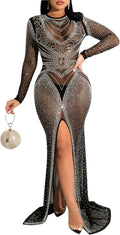 Nagfar Women Rhinestone Sequin Dress for Party Night Out