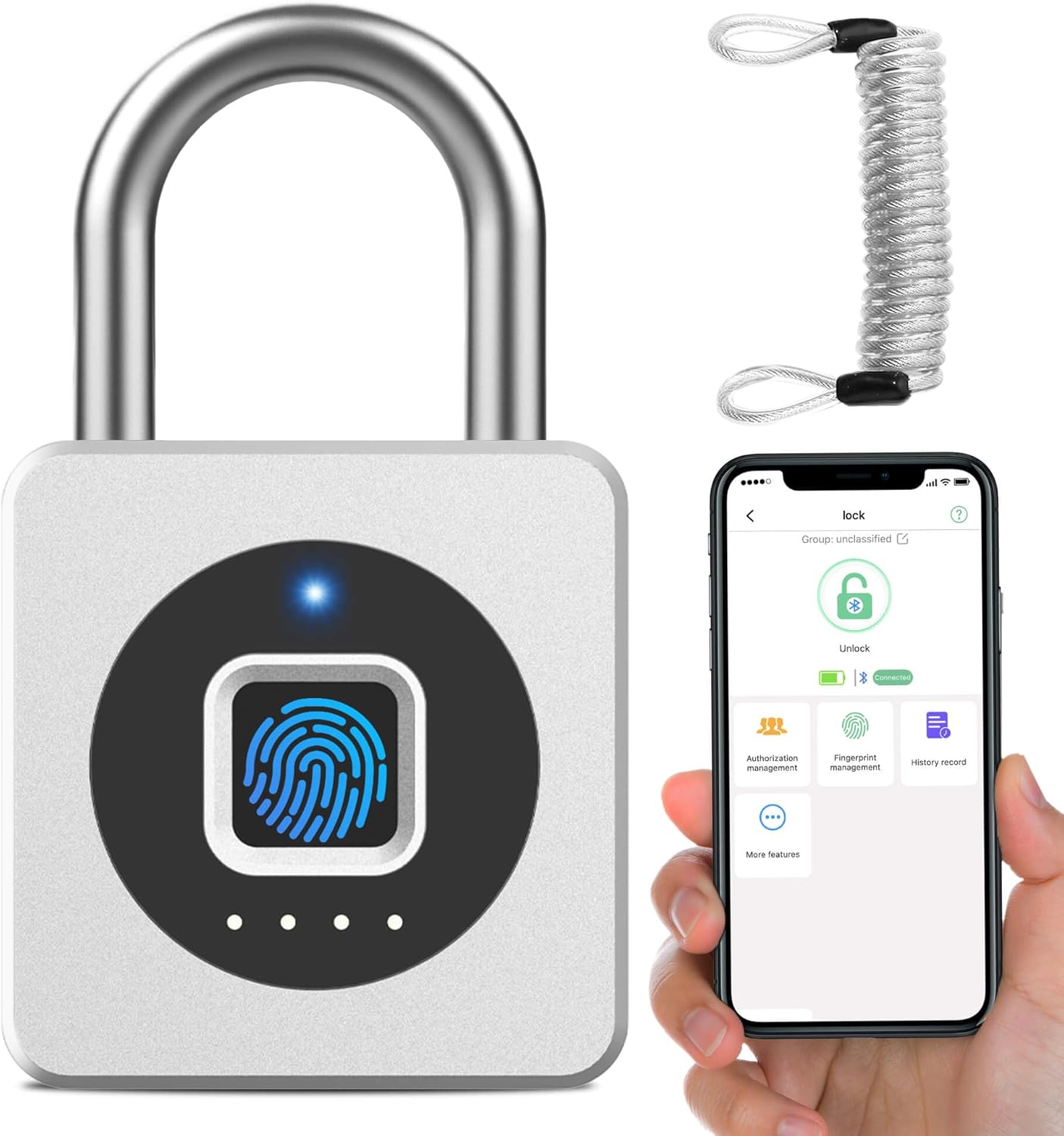 eLinkSmart Fingerprint Gym Locker Lock: Keyless Biometric Padlock