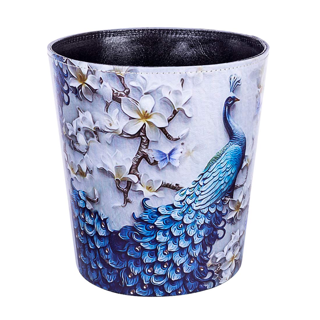 10L PU Leather Trash Can Decorative Waterproof Wastebasket