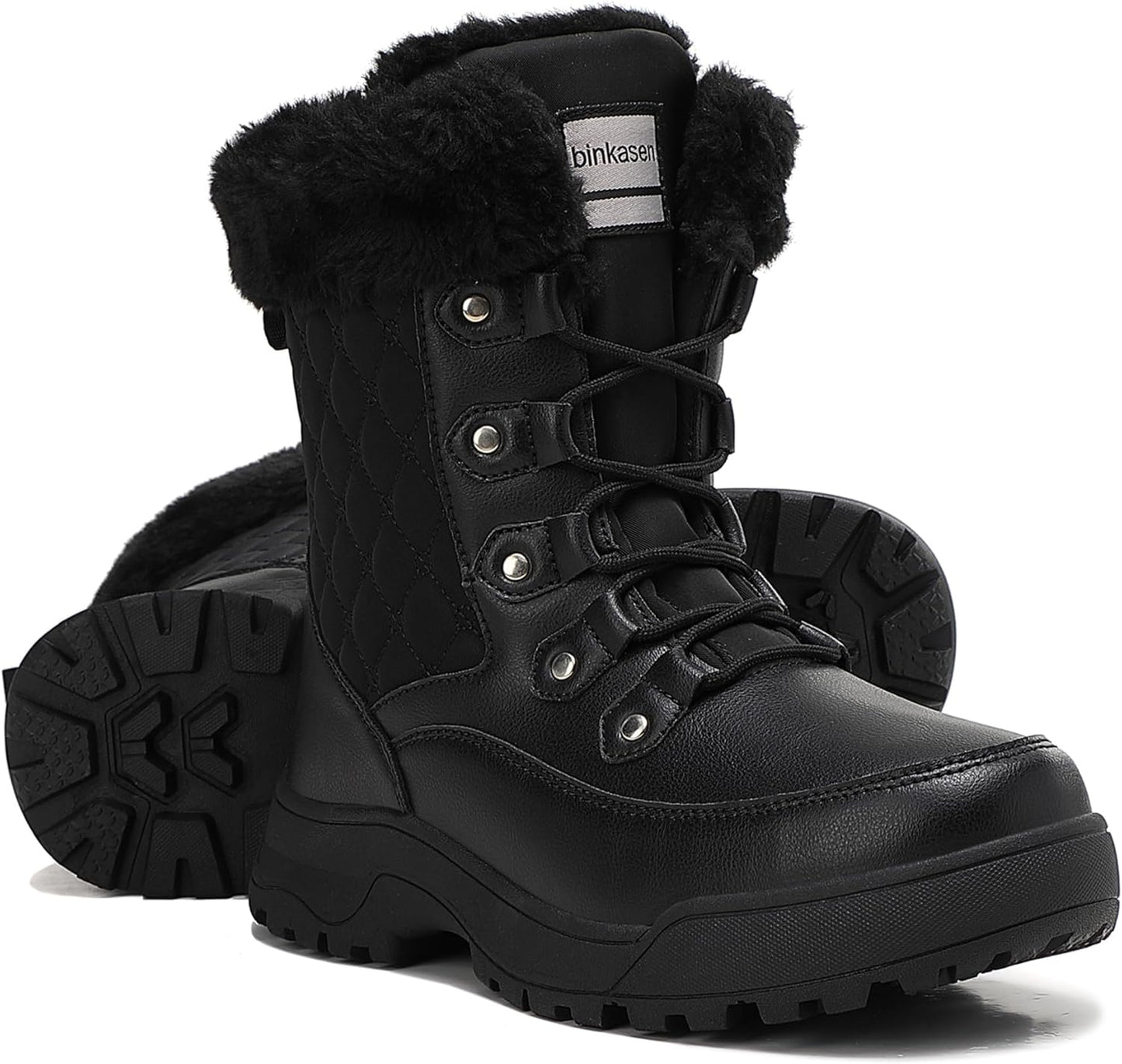 Snow Boots Women Non-Slip Insulated Faux Fur Winter Shoes