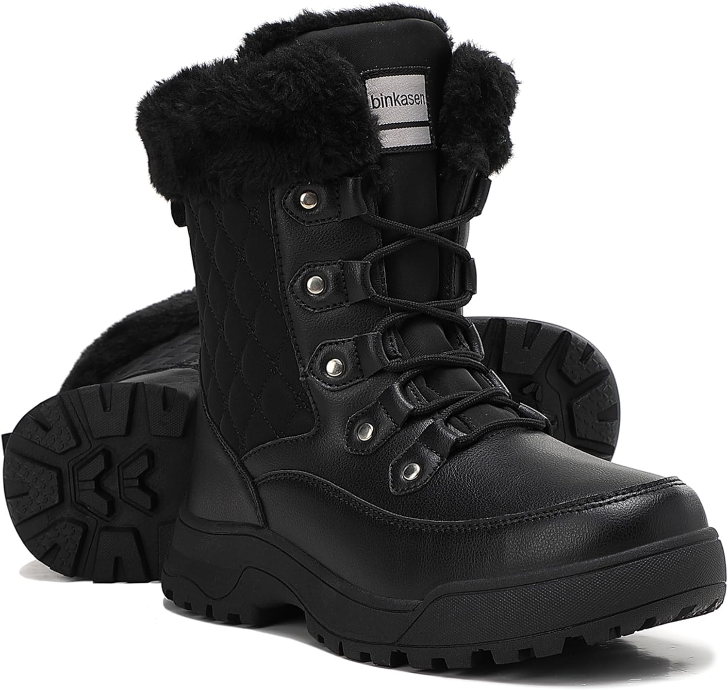 Snow Boots Women Non-Slip Insulated Faux Fur Winter Shoes