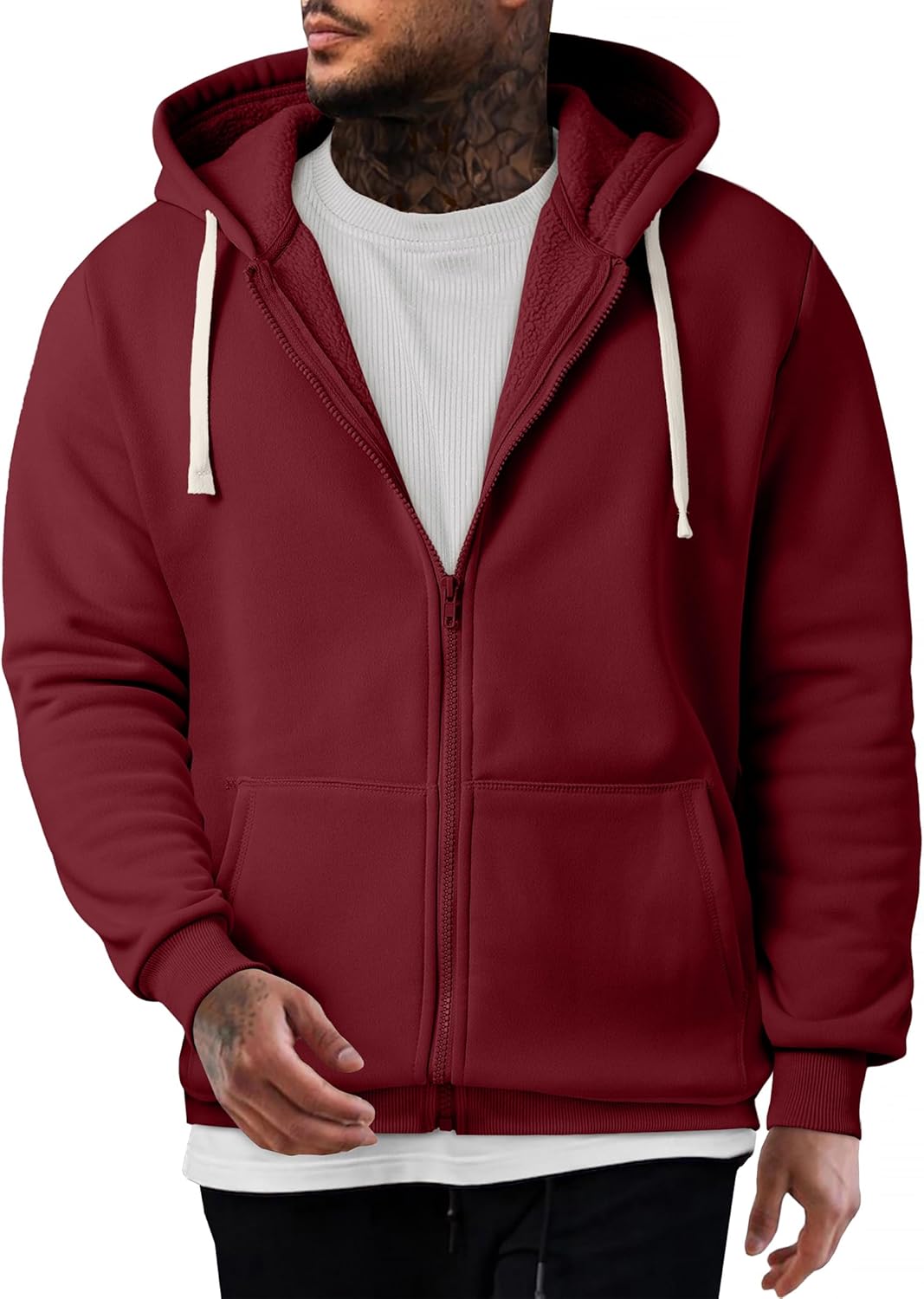 JMIERR Mens Full Zip Hooded Fleece Sweatshirts for Casual Wear