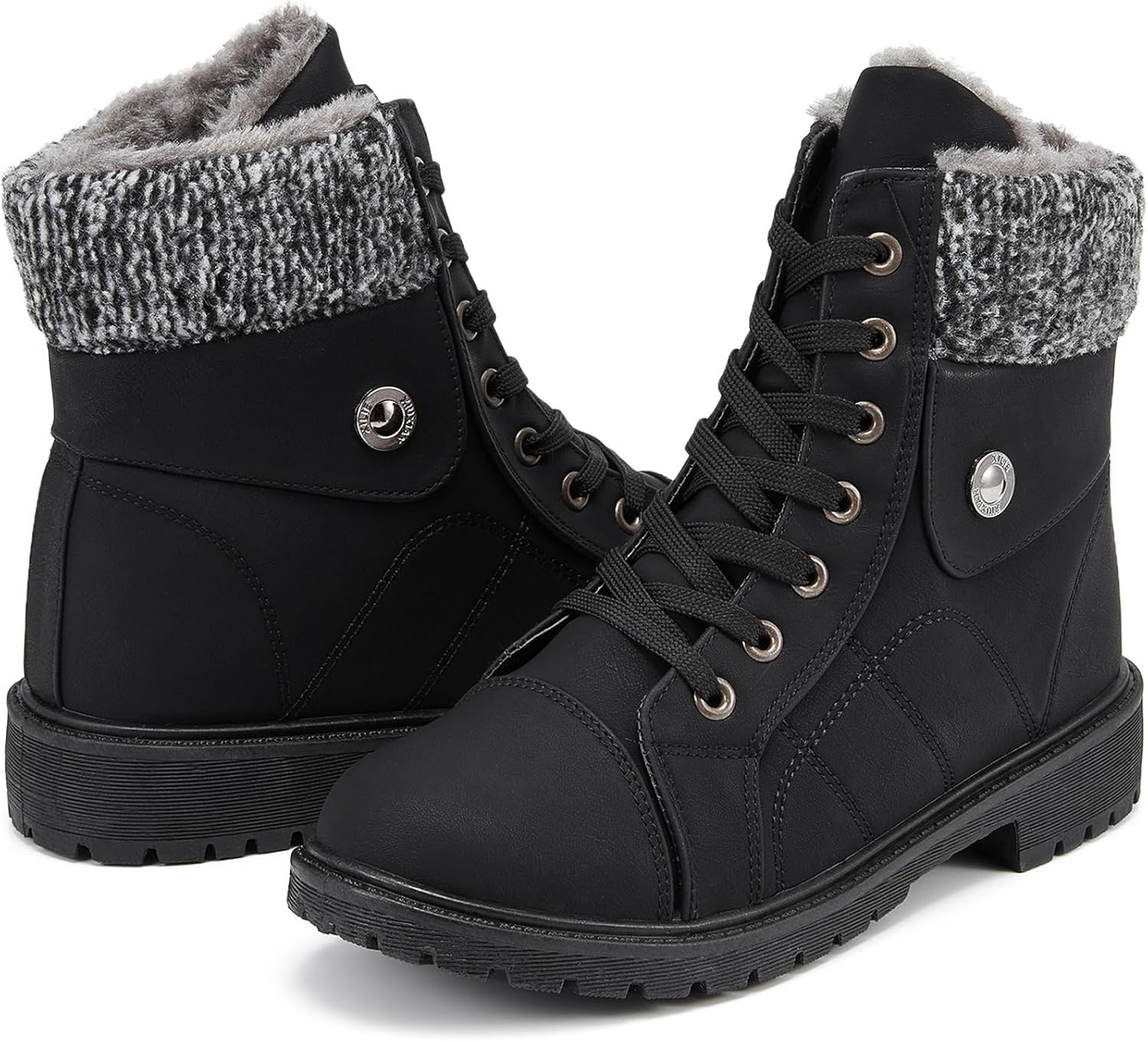 Womens Winter Snow Boots with Warm Fur Lining and Zipper Design