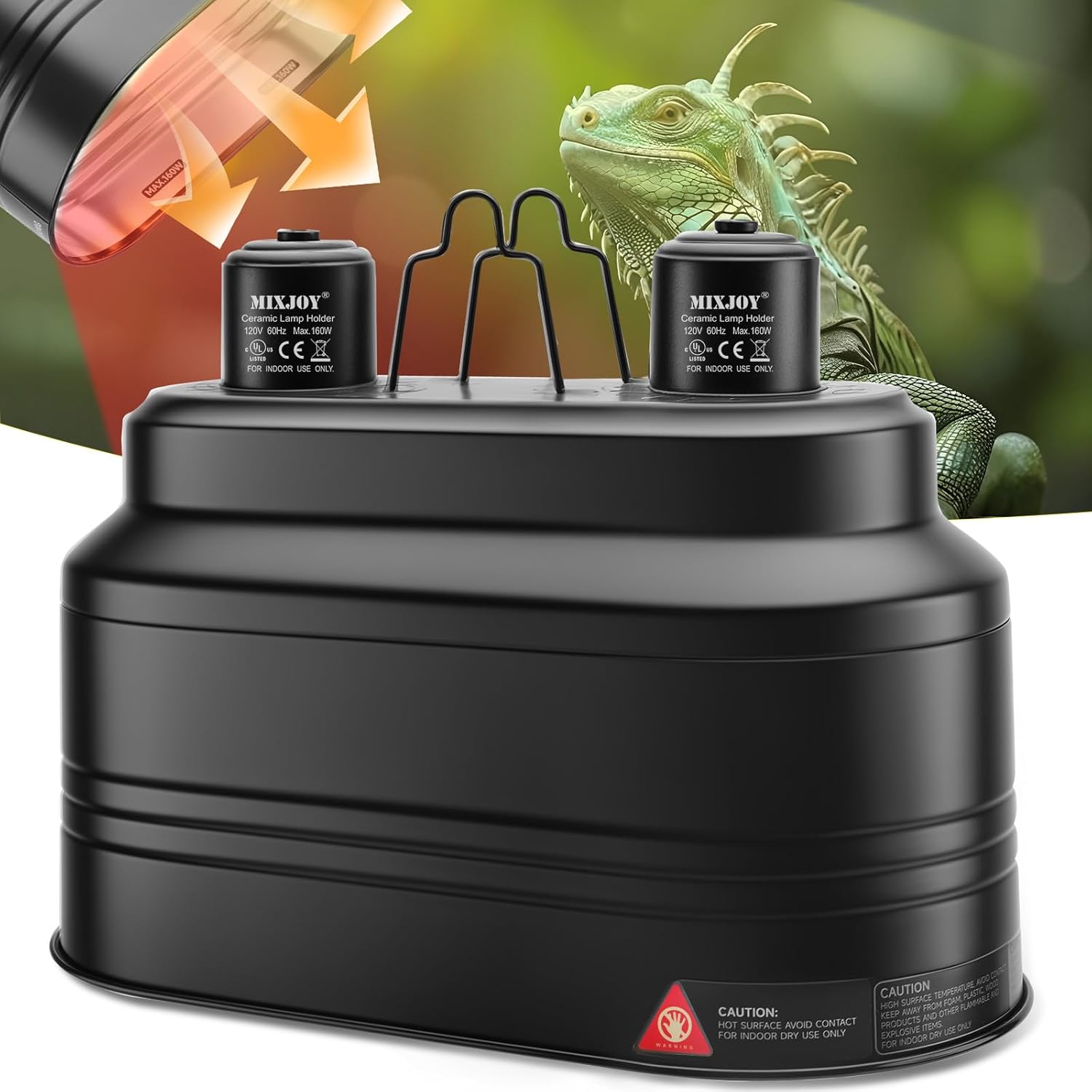 MIXJOY Dual Reptile Light Fixture for Optimal Reptile Health
