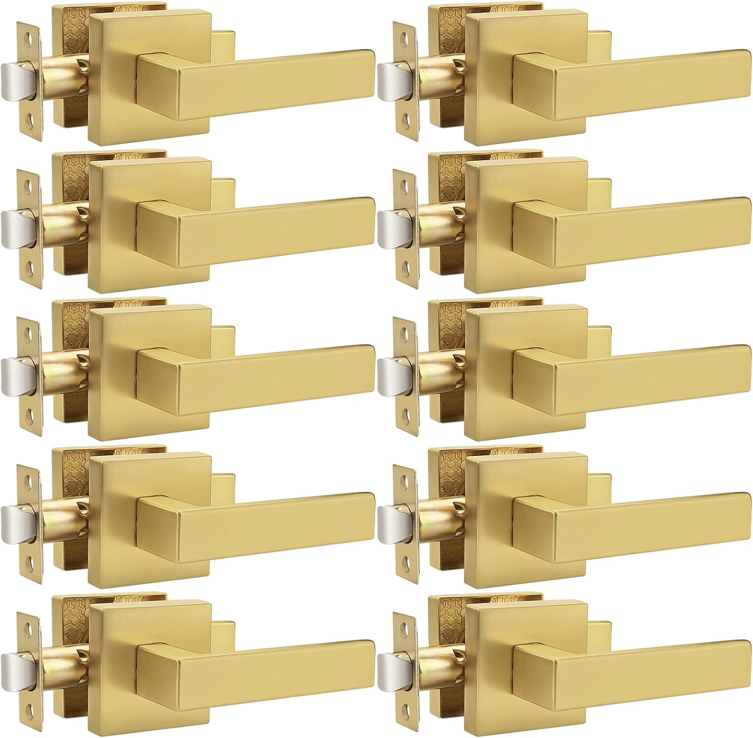 Probrico Gold Door Handles Passage Door Levers for Easy Use