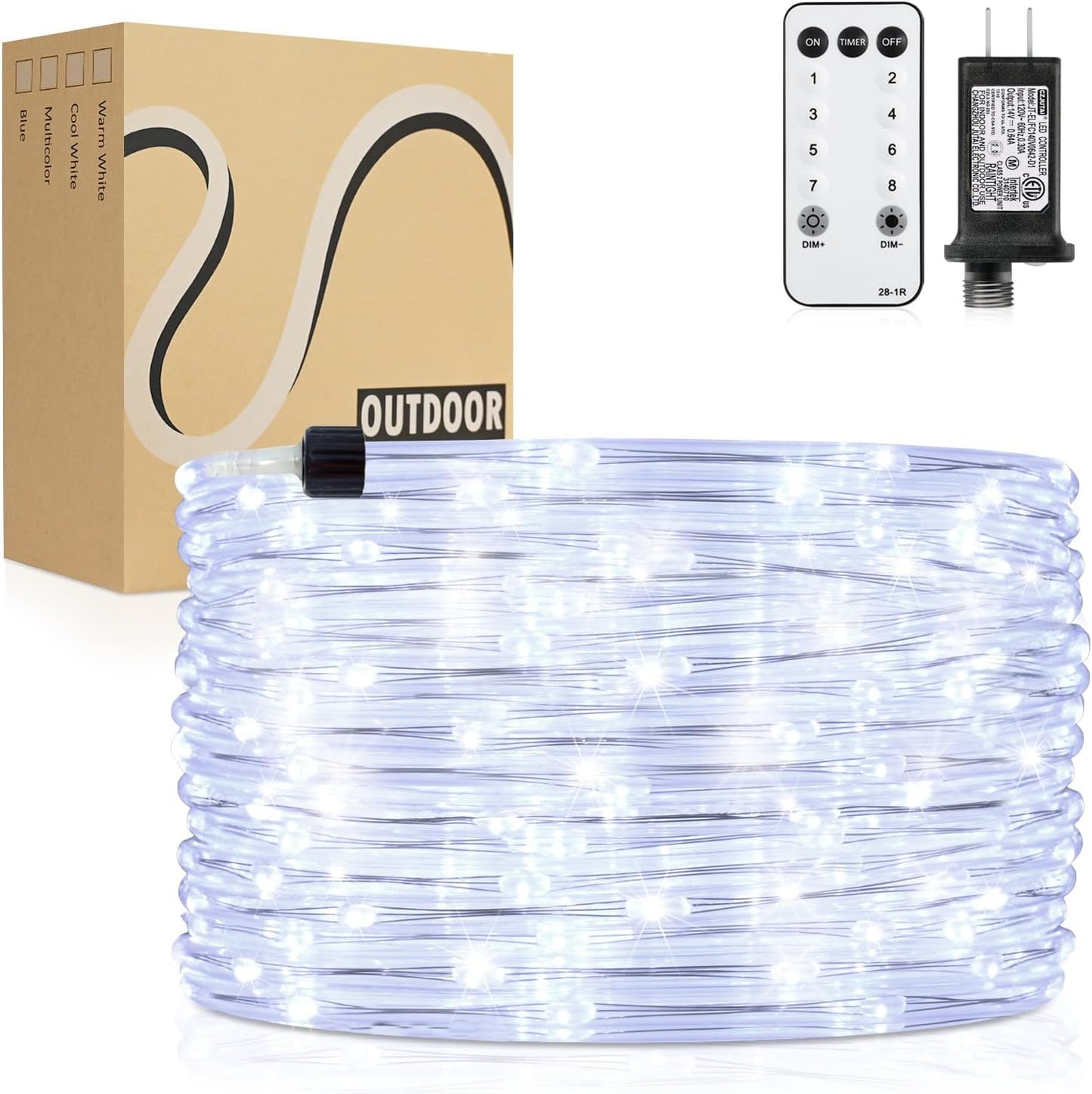 98ft Waterproof Outdoor Rope Lights - Brighten Your Outdoor Space!
