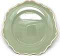 13-Inch Gold Charger Plates 6-Pack - Heavy Quality Floral Sage