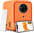 Heyup Orange Portable Projector: 1080P Bluetooth WiFi, 10000 Lumens