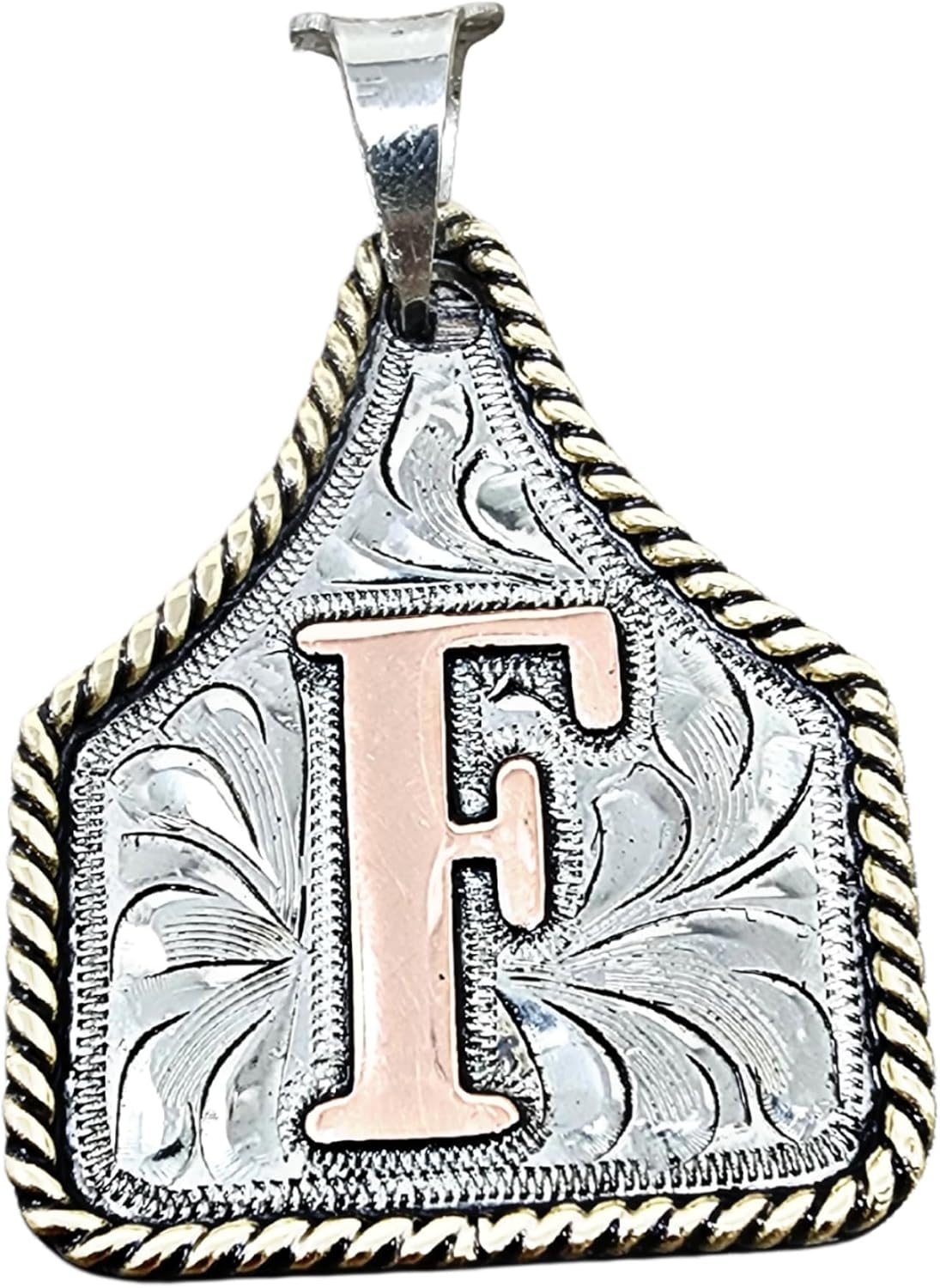 Handmade Cow Tag Copper Initial Necklace - Unique Personalized Gift
