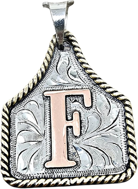 Handmade Cow Tag Copper Initial Necklace - Unique Personalized Gift