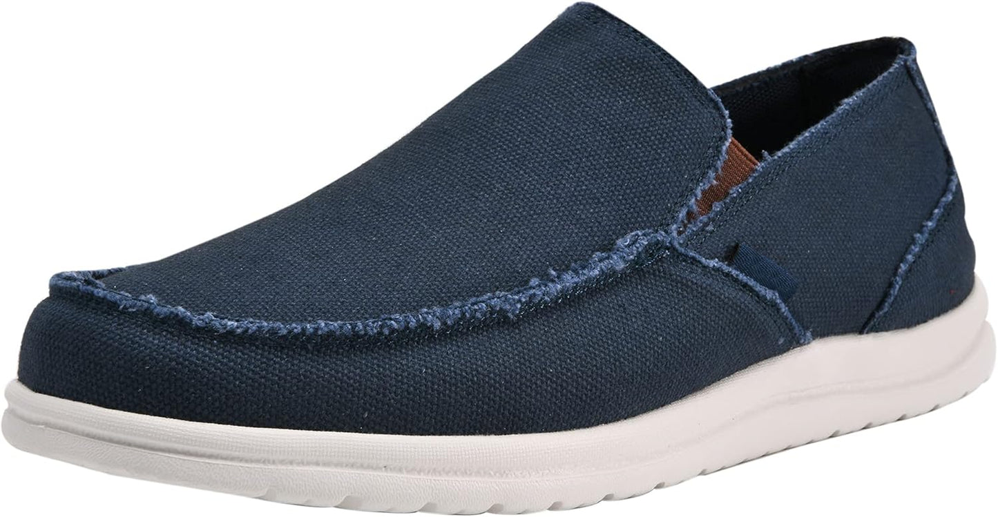 Mens Canvas Shoes Slip On Loafers Lightweight Casual Footwear