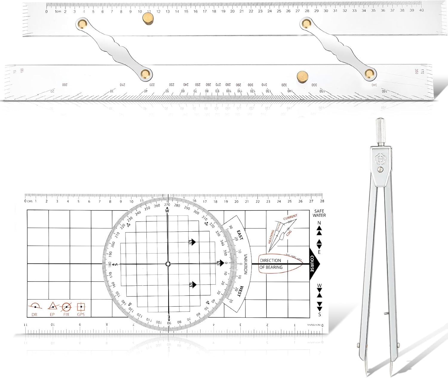 3 Pcs Basic Navigation Set for Marine Tasks and Skills