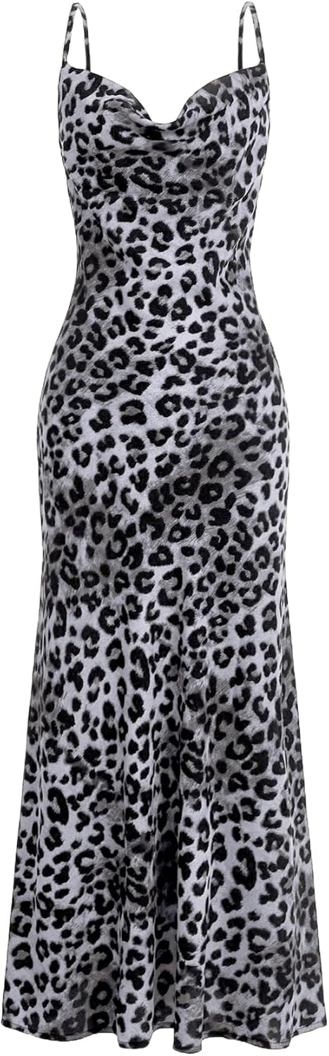 Floerns Women's Leopard Print Cami Long Dress for Every Occasion