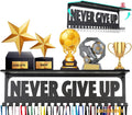 Metal Medal Hanger Display with 20 Hooks - Heavy Duty Non-Slip Shelf