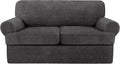 T Cushion Loveseat Slipcover 3 Piece Set - Plush Fit for T Cushions
