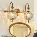 Vintage Bathroom Light Fixtures Gold Vanity Light with Glass Globe