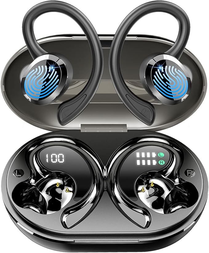 Wireless Earbud with Sport Earhooks and HiFi Stereo Sound